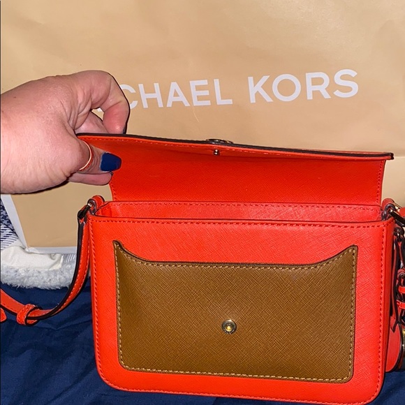 Orange and brown Michael Kors purse - Picture 4 of 5